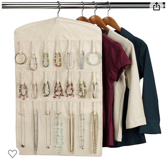 Double Sided Canvas Hanging Bracelet and Necklace Hanging Organizer-Awesome Item - Picture 2 of 7